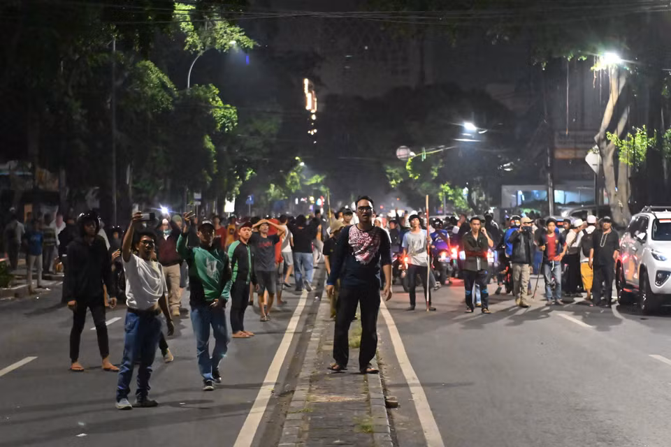 Biểu tình tại Jakarta, Indonesia, ngày 22/5. (Ảnh: AFP/TTXVN)