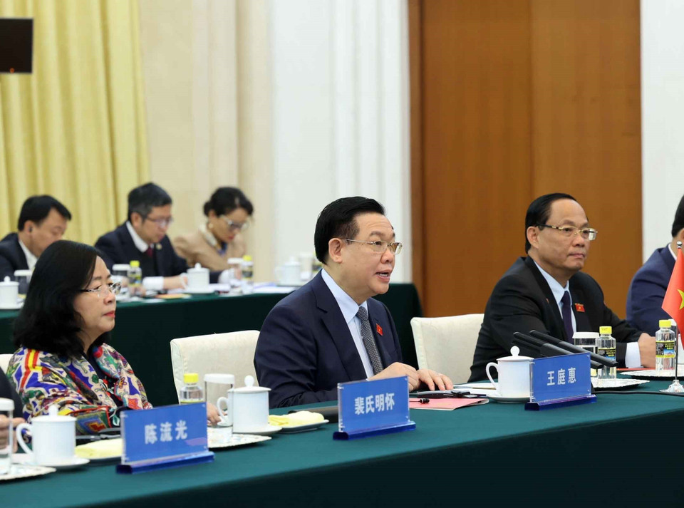 Chủ tịch Quốc hội Vương Đình Huệ phát biểu. (Ảnh: Nhan Sáng/TTXVN)