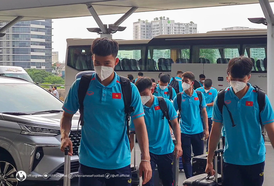 ...để lên đường sang Campuchia tham dự SEA Games 32. (Nguồn: VFF)