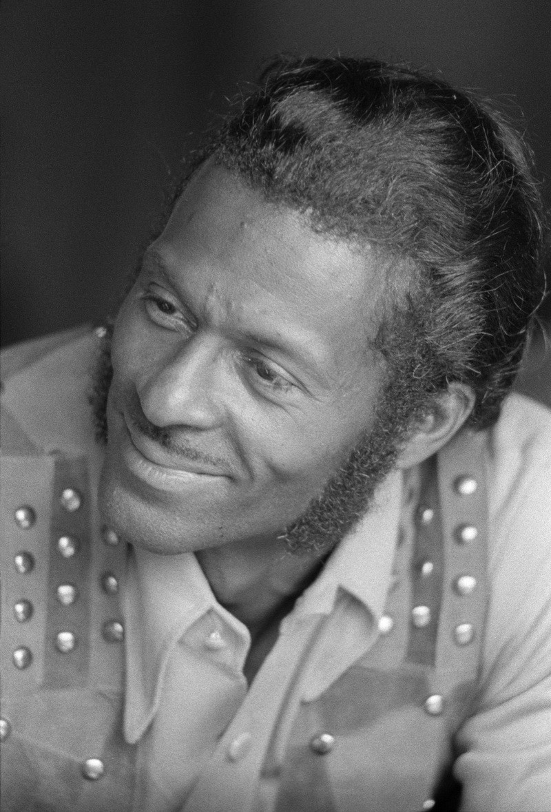 Chuck Berry khi chuẩn bị tham gia show London Rock and Roll ở sân vận động Wembley vào tháng 8/1972. (Nguồn: Getty)