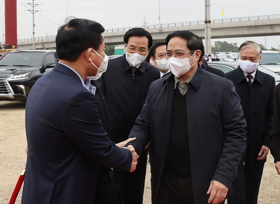 Thủ tướng Phạm Minh Chính đến dự buổi lễ. (Ảnh: Dương Giang/TTXVN)