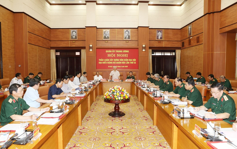 Tổng Bí thư, Chủ tịch nước Nguyễn Phú Trọng, Bí thư Quân ủy Trung ương phát biểu chỉ đạo Hội nghị. (Ảnh: Trí Dũng/TTXVN)