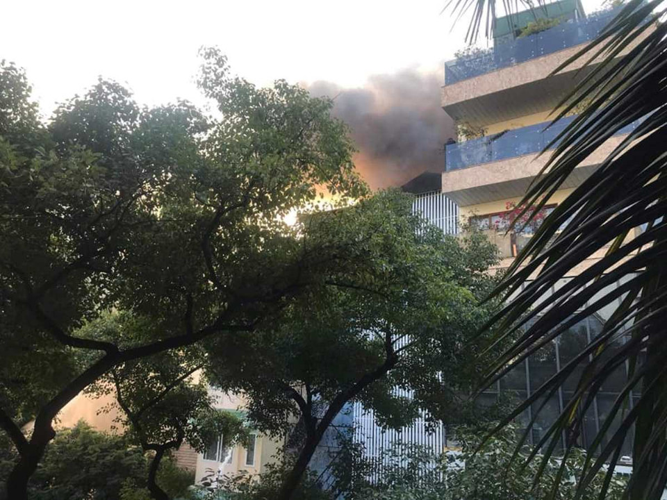 Hiện trường vụ cháy. (Ảnh: Sơn Bách/Vietnam+)