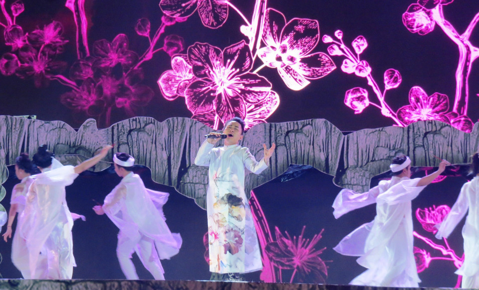 Chương trình nghệ thuật trong đêm khai mạc Lễ hội. (Ảnh: Võ Dung/TTXVN)