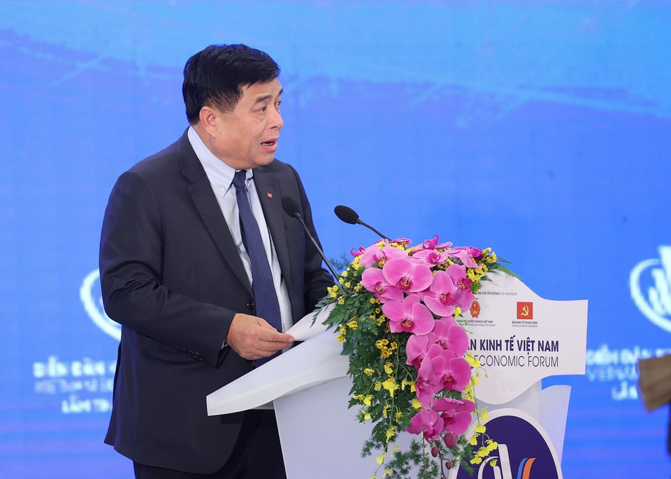 Bộ trưởng Bộ Kế hoạch Đầu tư Nguyễn Chí Dũng phát biểu. (Ảnh: Dương Giang/TTXVN)