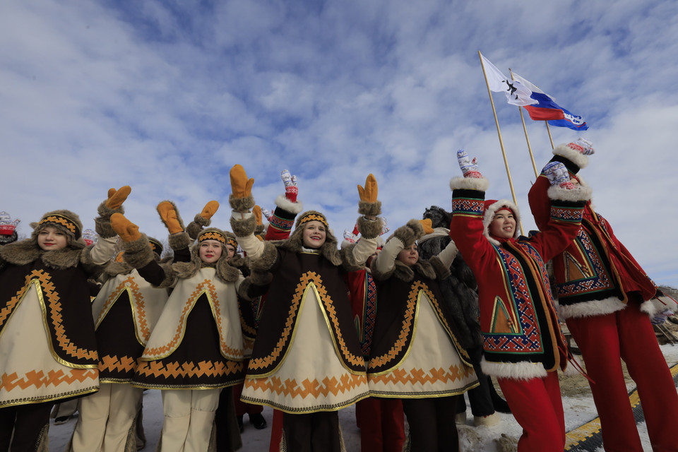 Lễ hội là dịp để người dân các dân tộc bản địa phương Bắc của Nga thể hiện nét đẹp văn hóa và bản sắc dân tộc. (Ảnh: Trần Hiếu/TTXVN)
