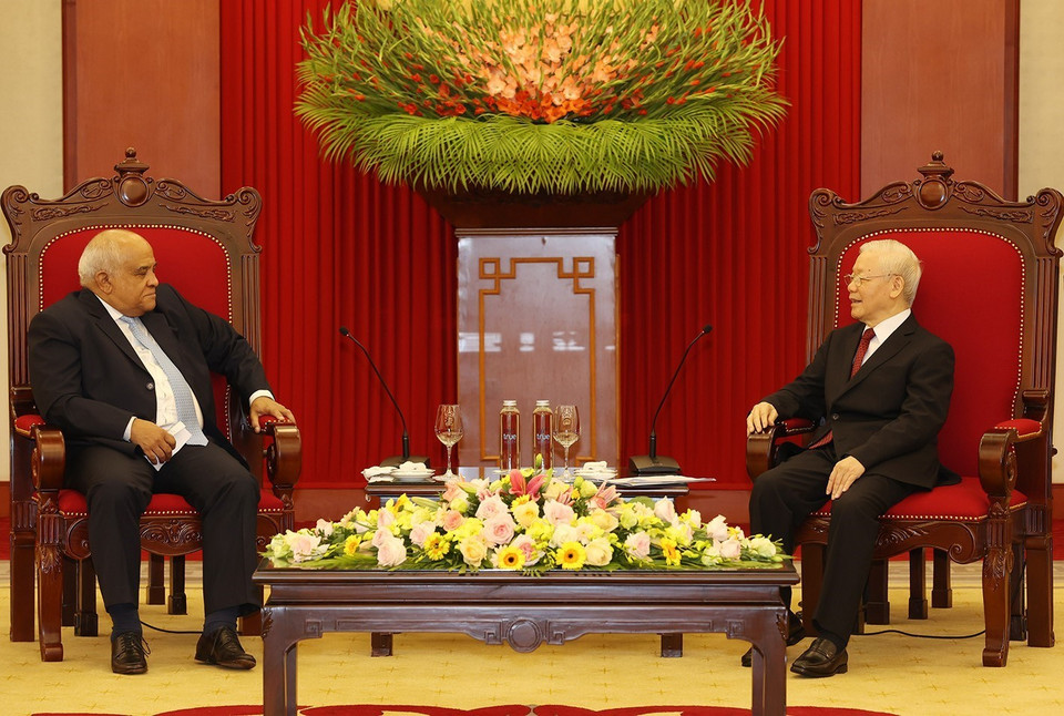 Quang cảnh buổi tiếp. (Ảnh: Trí Dũng/TTXVN)