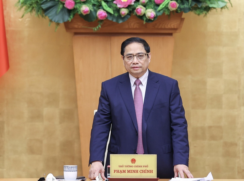  Thủ tướng yêu cầu các Phó Thủ tướng, các Bộ trưởng, Thủ trưởng các cơ quan tập trung thảo luận, sớm hoàn thiện dự thảo các dự án luật, nghị quyết để trình Quốc hội đảm bảo tiến độ, chất lượng. (Ảnh: Dương Giang/TTXVN )