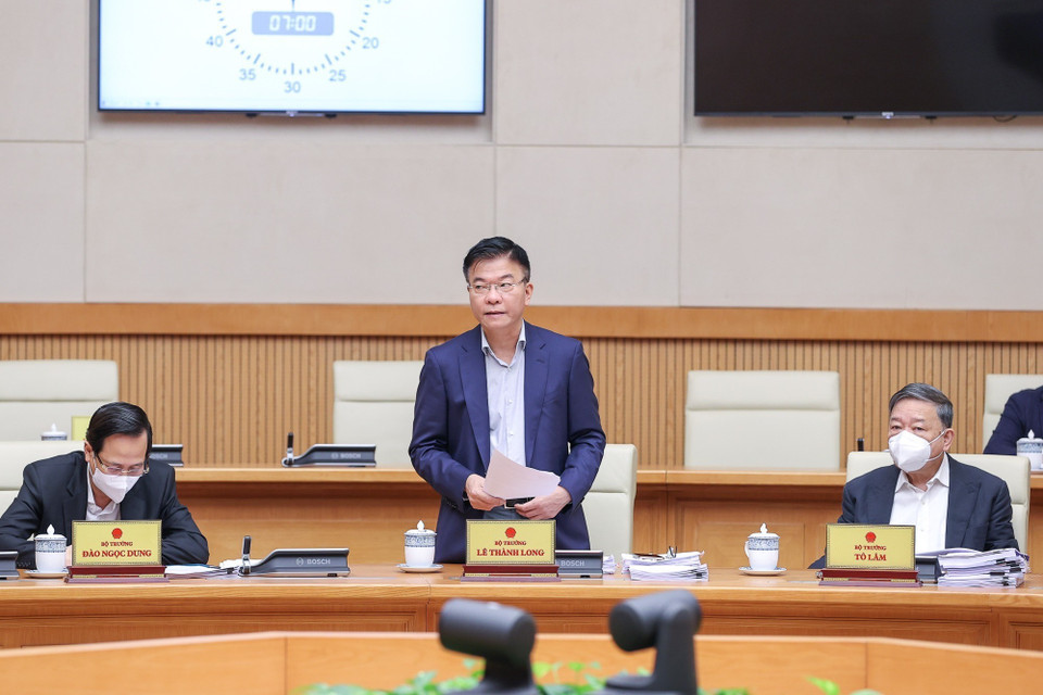 Bộ trưởng Bộ Tư pháp Lê Thành Long phát biểu. (Ảnh: Dương Giang/TTXVN )