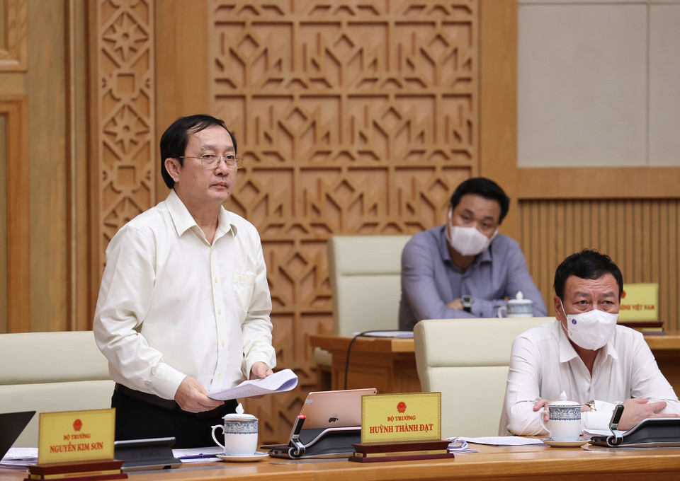 Bộ trưởng Bộ Khoa học và Công nghệ Huỳnh Thành Đạt phát biểu. (Ảnh: Dương Giang/TTXVN)