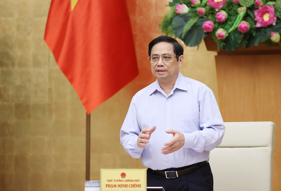 Thủ tướng Phạm Minh Chính phát biểu. (Ảnh: Dương Giang/TTXVN)