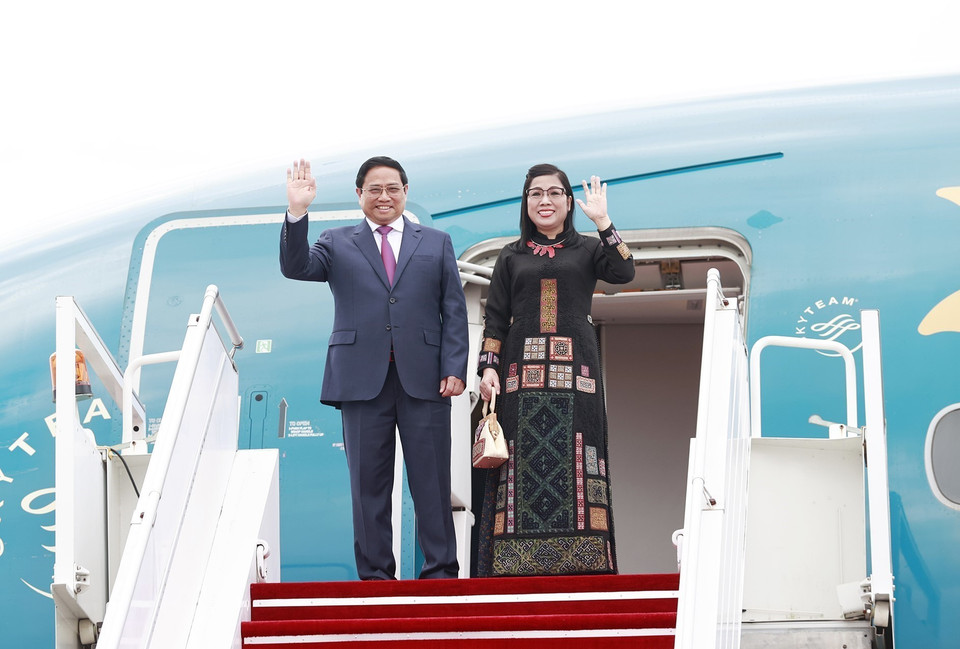 Thủ tướng Phạm Minh Chính và Phu nhân thăm chính thức Brunei Darussalam. (Ảnh: Dương Giang/TTXVN)