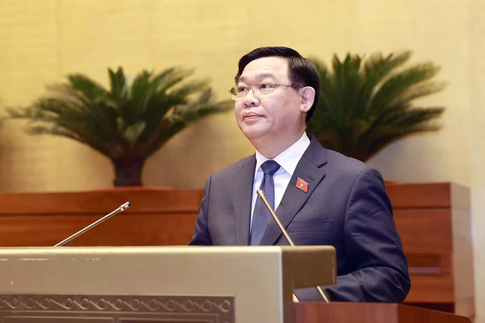 Chủ tịch Quốc hội Vương Đình Huệ phát biểu khai mạc. (Ảnh: Doãn Tấn/TTXVN)