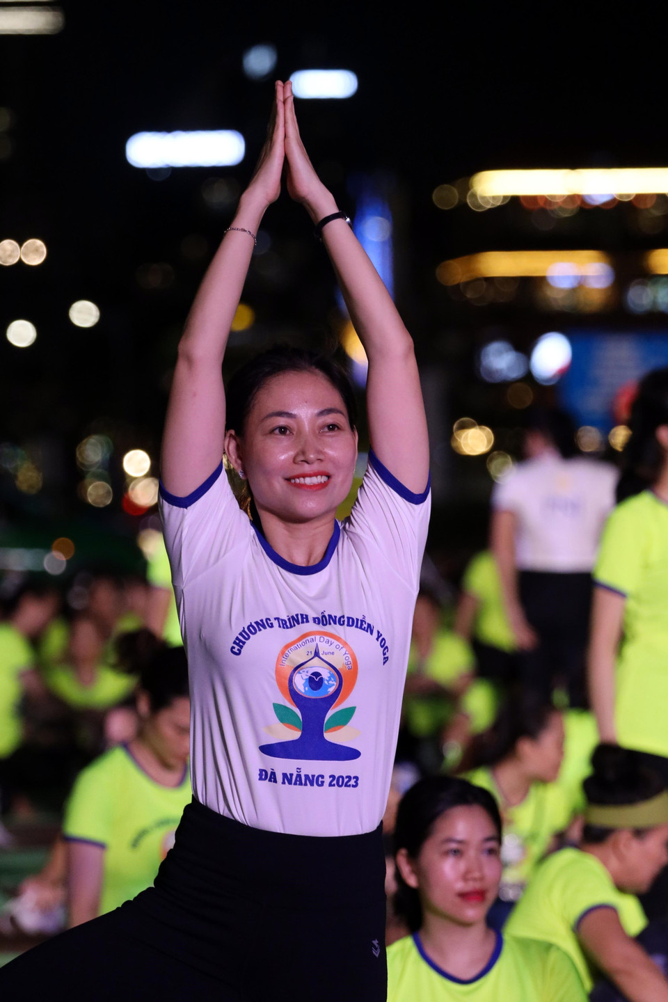 Trình diễn các bài Yoga tại chương trình ở Đà Nẵng. (Ảnh: Trần Lê Lâm/TTXVN)