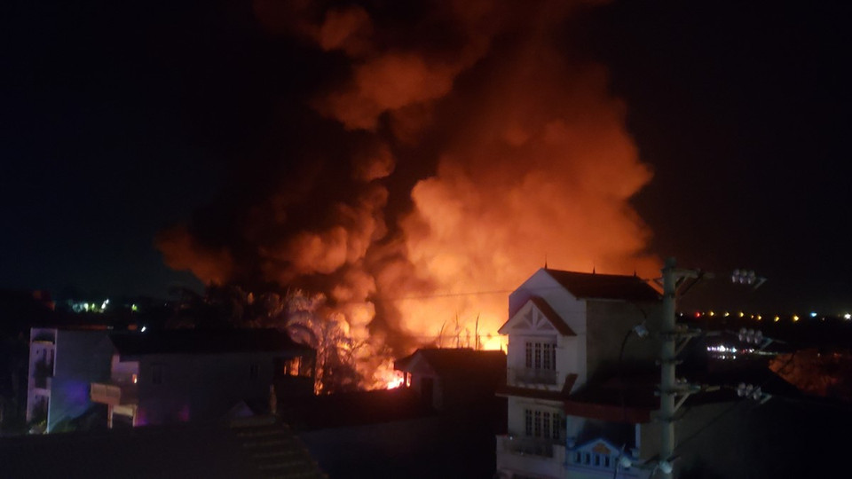 Hiện trường vụ cháy. (Ảnh: Hoàng Hùng/TTXVN)