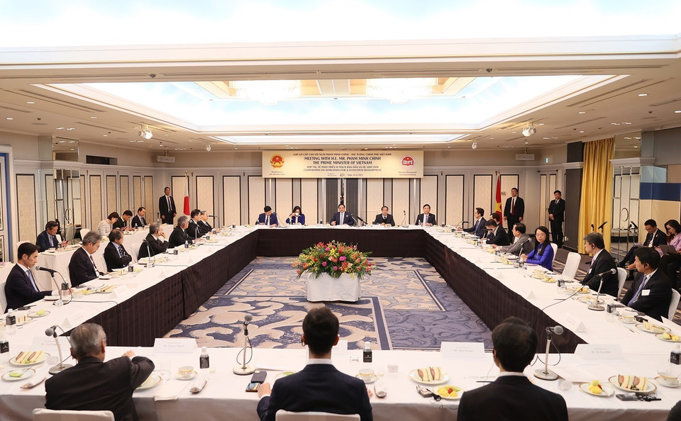 Thủ tướng Phạm Minh Chính tại buổi làm việc. (Ảnh: Dương Giang/TTXVN)