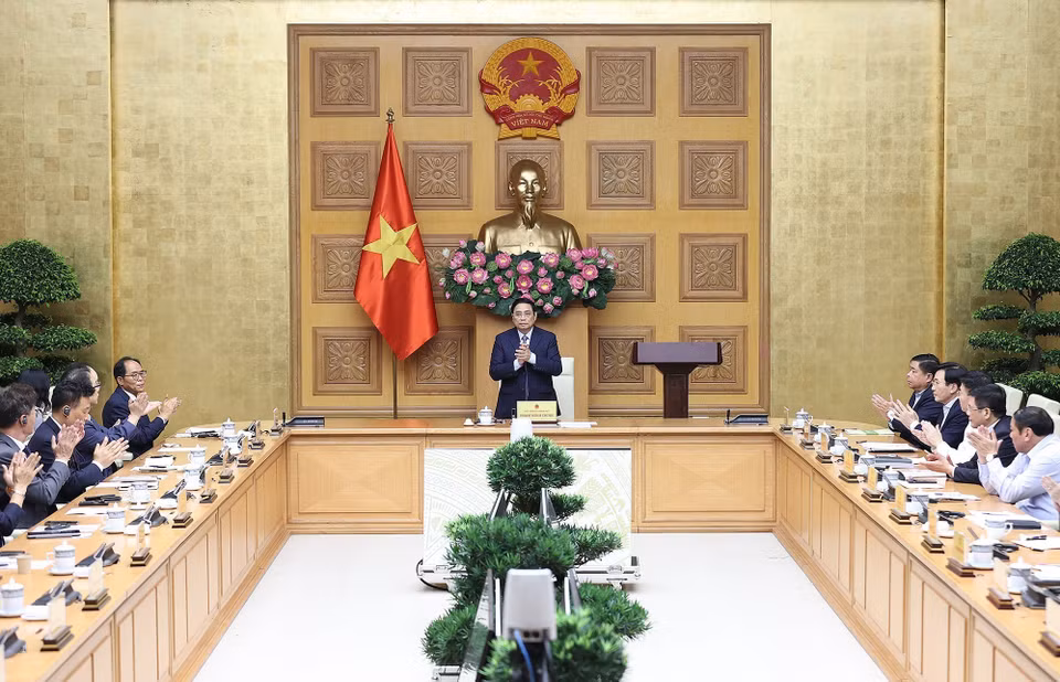 Quang cảnh buổi làm việc. (Ảnh: Dương Giang/TTXVN)