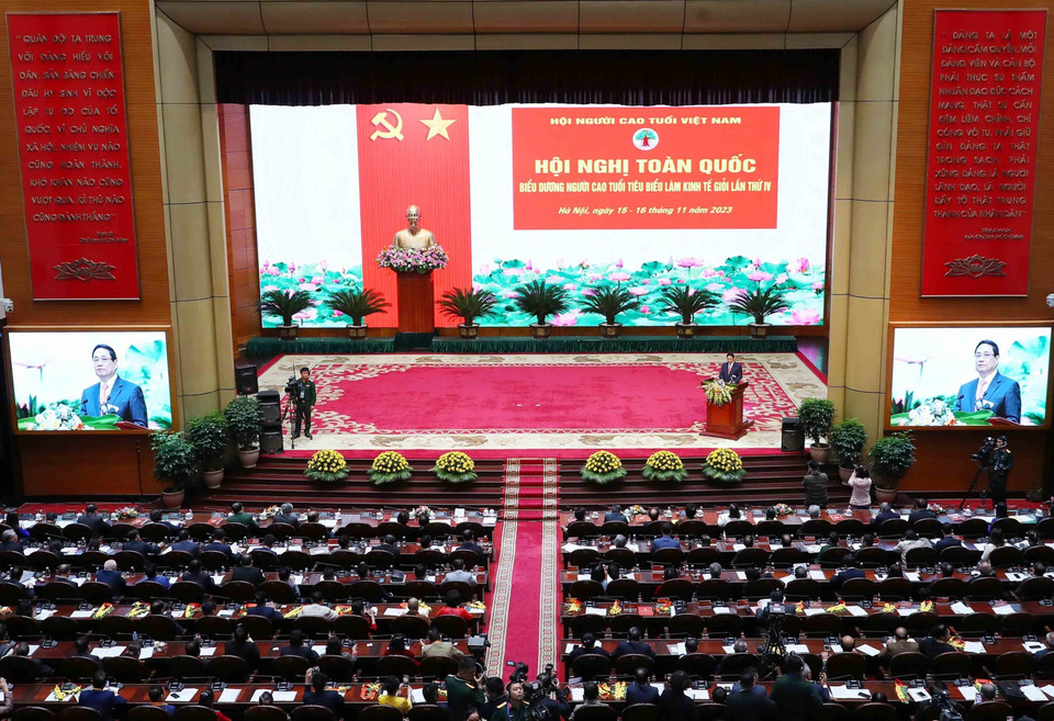 Thủ tướng Phạm Minh Chính phát biểu chỉ đạo hội nghị. (Ảnh: An Đăng/TTXVN)