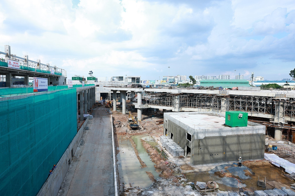 Công trường nhà ga hành khách T3-Cảng hàng không quốc tế Tân Sơn Nhất. (Ảnh: Dương Giang/TTXVN)