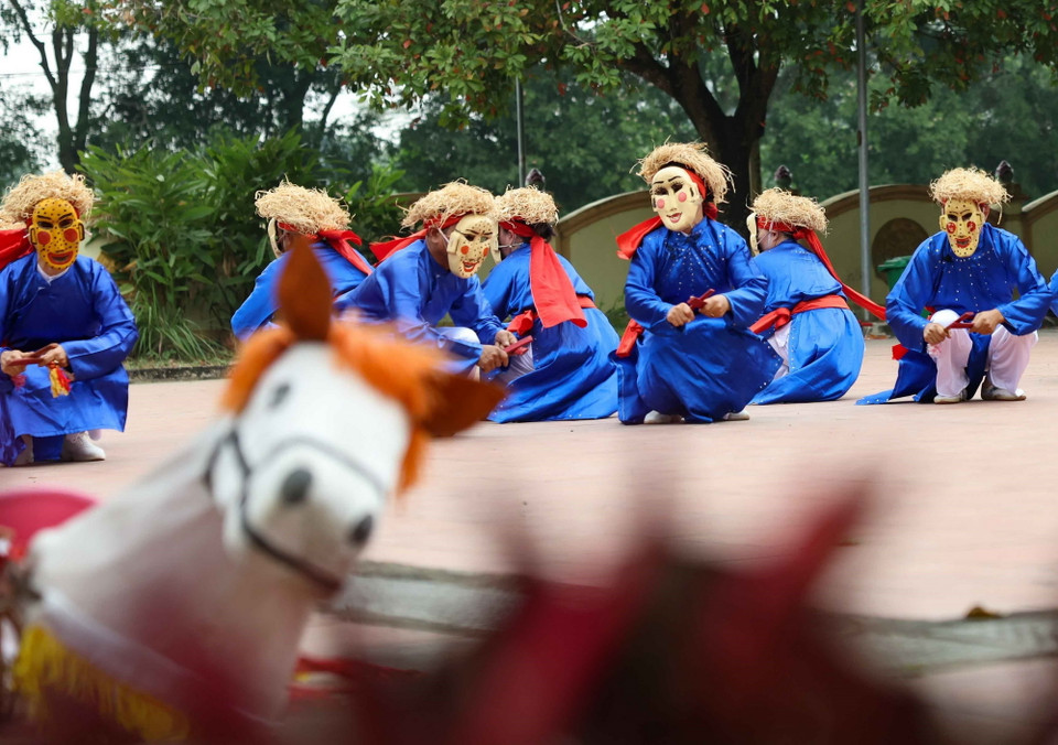 Trò diễn Xuân Phả là một nét đẹp truyền thống của người dân xứ Thanh. (Ảnh: Thanh Tùng/TTXVN)