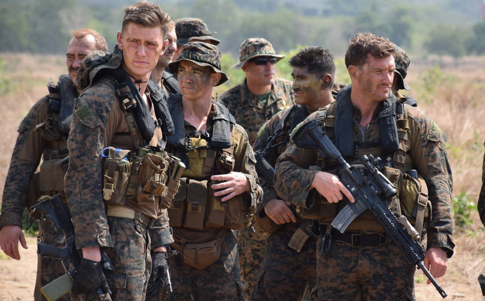 Lính dù Mỹ tham gia diễn tập. (Ảnh: Sơn Nam/TTXVN)