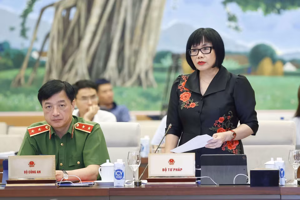 Thứ trưởng Bộ Tư pháp Đặng Hoàng Oanh phát biểu. (Ảnh: Doãn Tấn/TTXVN)