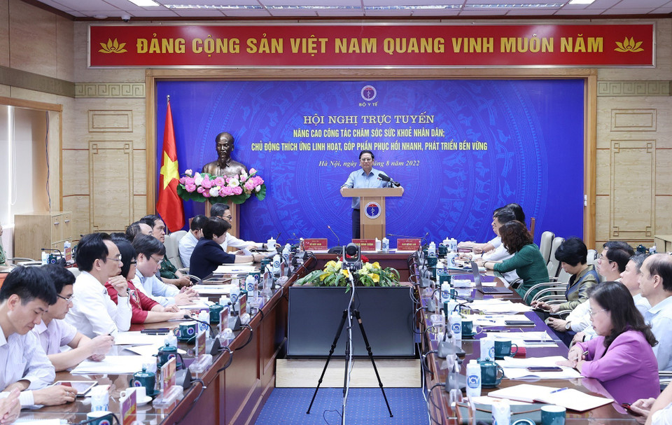 Thủ tướng Phạm Minh Chính phát biểu kết luận hội nghị. (Ảnh: Dương Giang/TTXVN)