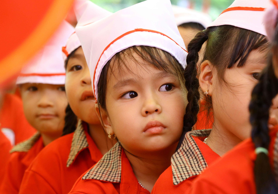  Các học sinh trường tiểu học An Tảo, thành phố Hưng Yên. (Ảnh: Đinh Tuấn/TTXVN)