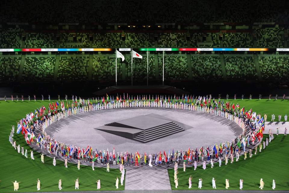 Quang cảnh lễ bế mạc Olympic Tokyo 2020 tại sân vận động Olympic (Tokyo, Nhật Bản) ngày 8/8/2021. (Ảnh: AFP/TTXVN)