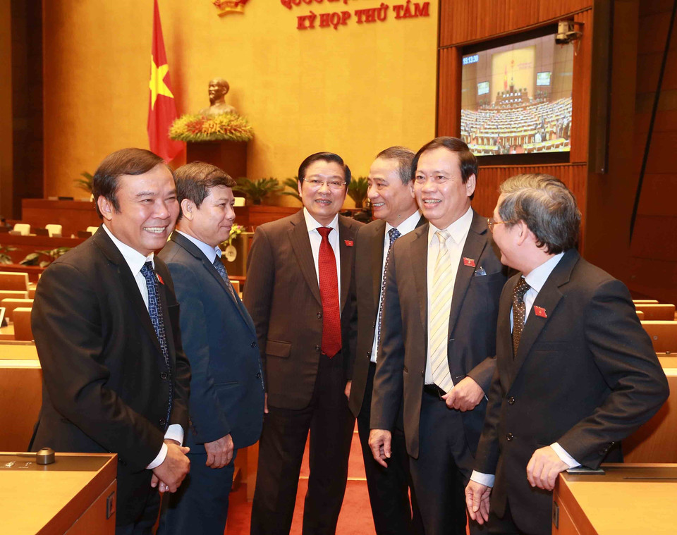 Đại biểu Quốc hội tại phiên bế mạc. (Ảnh: Doãn Tấn/TTXVN)