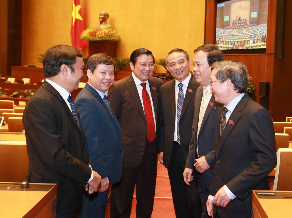 Đại biểu Quốc hội tại phiên bế mạc. (Ảnh: Doãn Tấn/TTXVN)