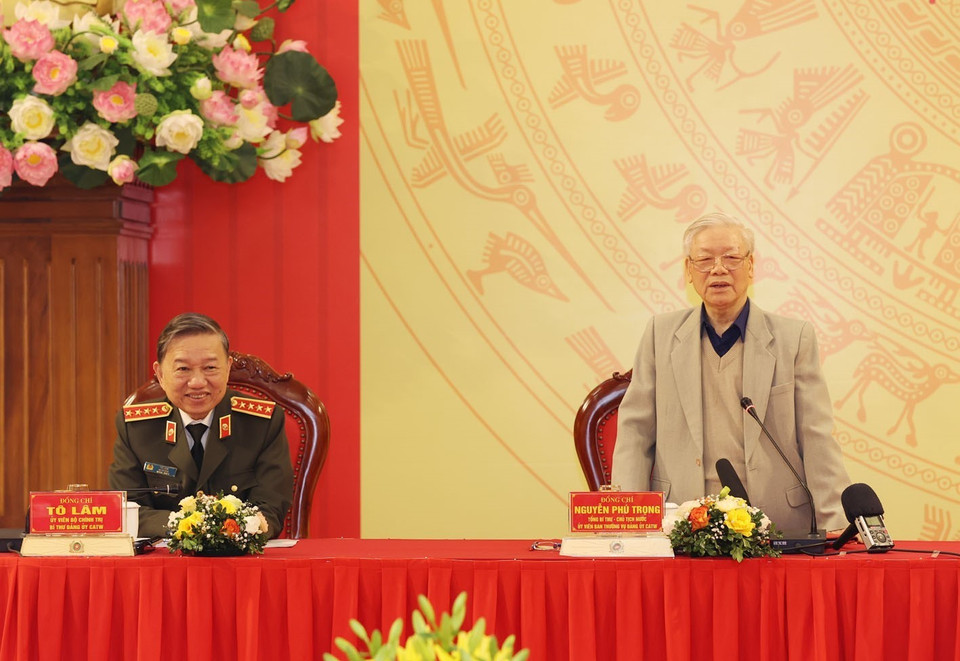 Tổng Bí thư, Chủ tịch nước Nguyễn Phú Trọng phát biểu chỉ đạo hội nghị. (Ảnh: Trí Dũng/TTXVN)