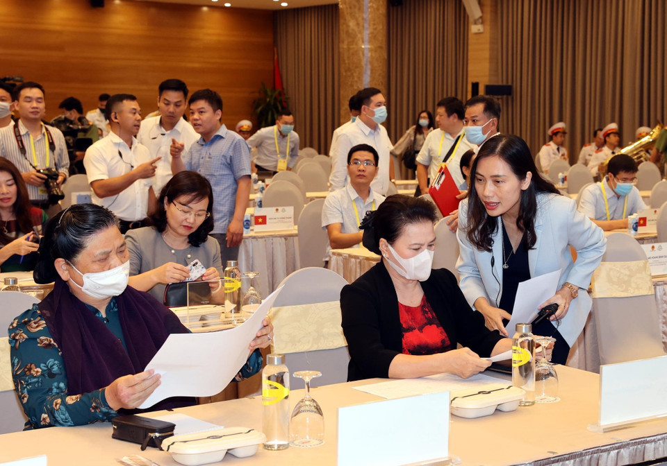 Chủ tịch Quốc hội Nguyễn Thị Kim Ngân tổng duyệt Đại hội đồng AIPA 41. (Ảnh: Trọng Đức/TTXVN)