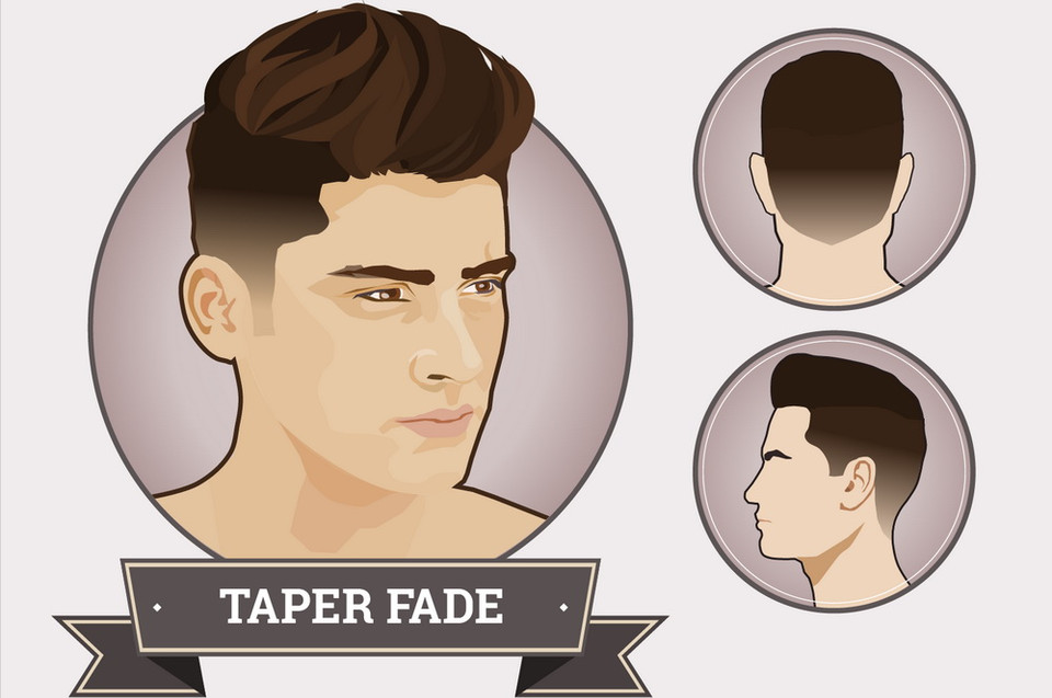  Tóc Taper Fade Đây là một trong những kiểu tóc cạo thời thượng nhất năm cho mọi chàng trai. Thực chất đây là một biến tấu của tóc Undercut bằng việc làm giảm độ dài của tóc từ ngắn xuống cạo sát da đầu.