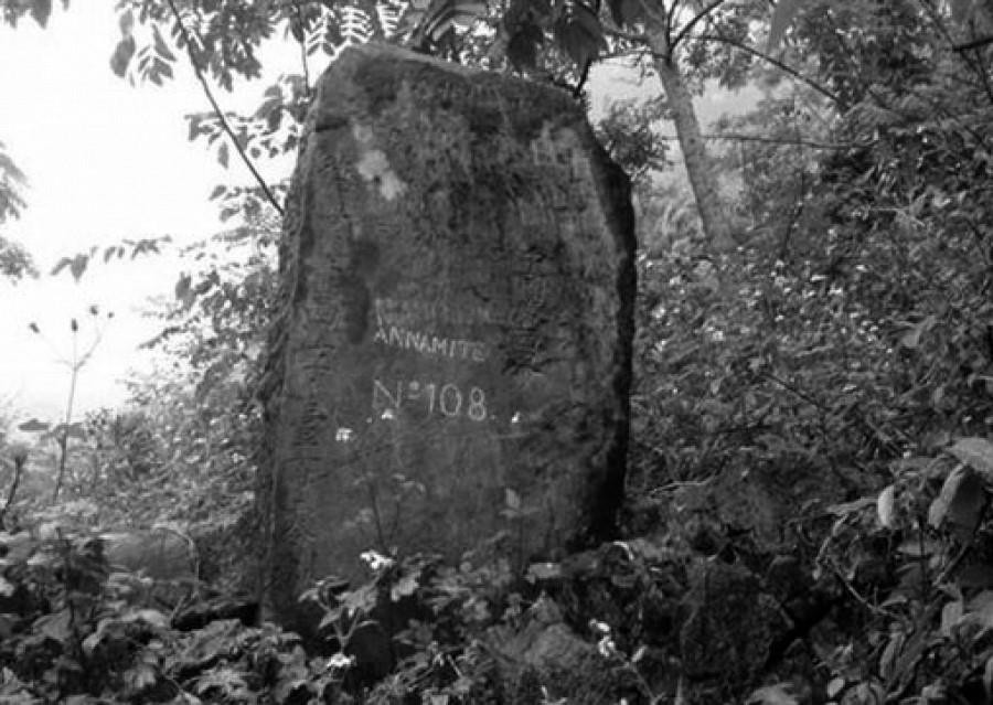 Cột mốc 108 - nơi Bác Hồ đặt chân về nước ngày 28/1/1941, trực tiếp lãnh đạo phong trào cách mạng. (Ảnh: TTXVN)