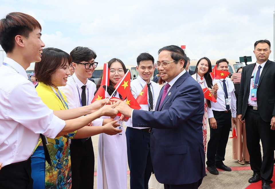 Lễ tiễn Thủ tướng Phạm Minh Chính kết thúc chuyến tham dự CAEXPO và CABIS lần thứ 20 tại Nam Ninh, Trung Quốc. (Ảnh: Dương Giang/TTXVN)