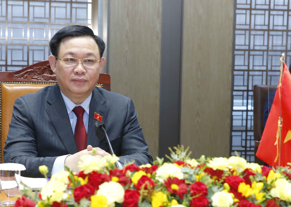 Chủ tịch Quốc hội Vương Đình Huệ phát biểu. (Ảnh: Doãn Tấn/TTXVN)