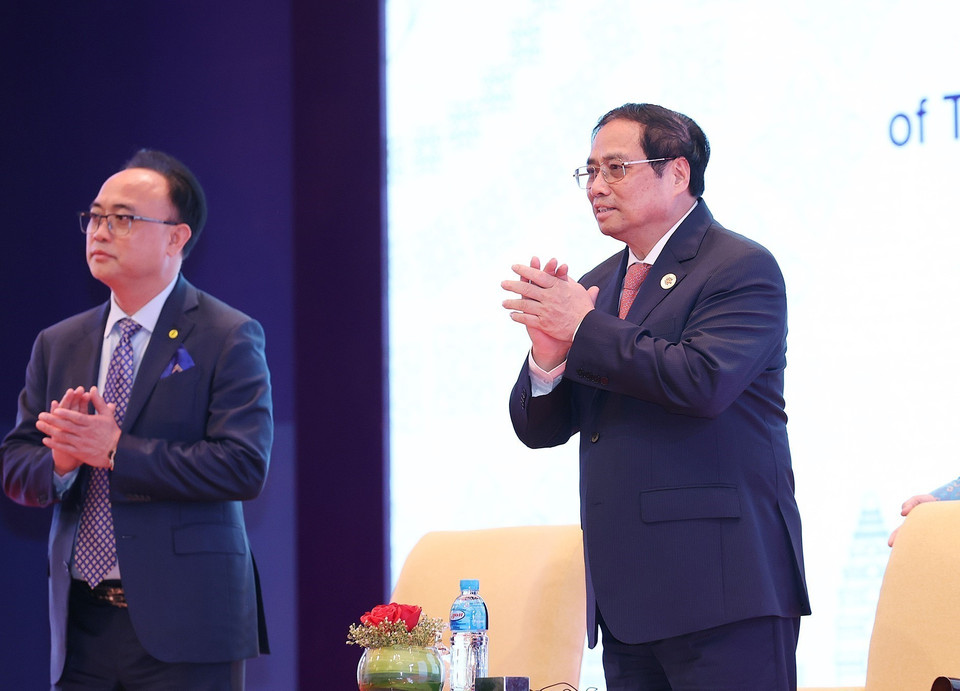 Thủ tướng Phạm Minh Chính tại Hội nghị thượng đỉnh kinh doanh và đầu tư ASEAN 2022. (Ảnh: Dương Giang/TTXVN)