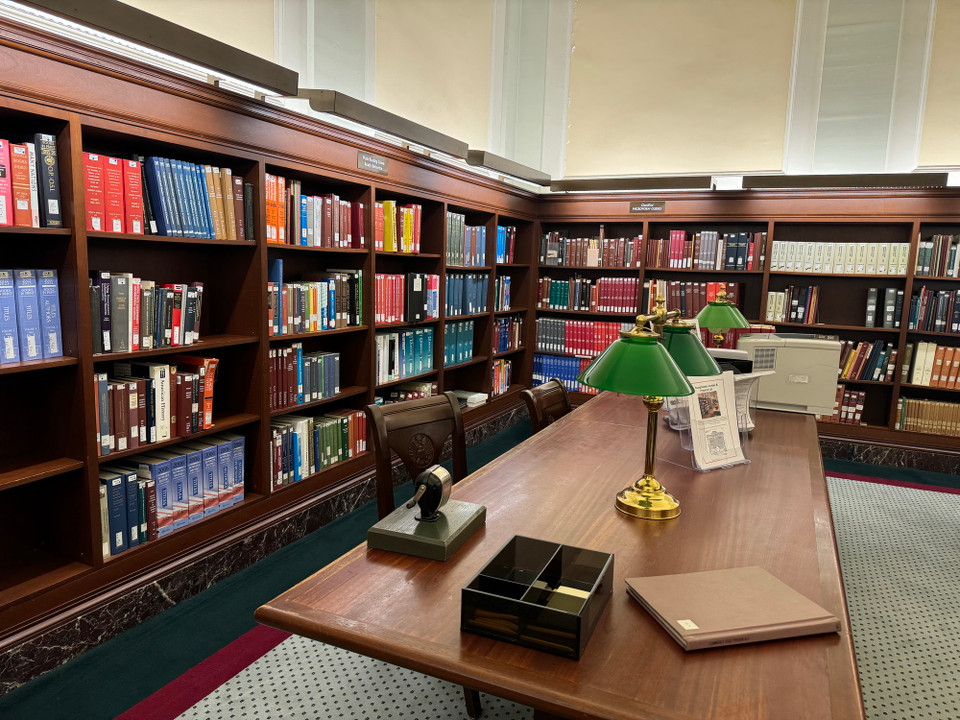 Một góc trong phòng đọc chính của Thư viện Quốc hội. (Ảnh: Kiều Trang/Vietnam+)