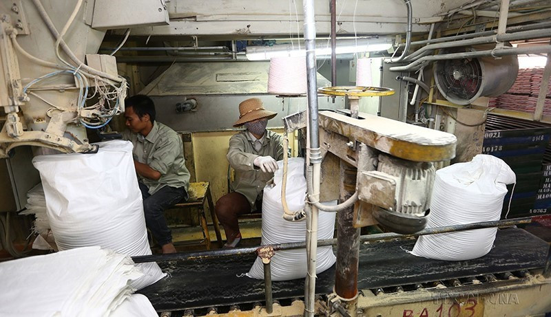 Công ty TNHH Japfa Comfeed Việt Nam, vốn đầu tư của Hà Lan, tại huyện Bình Xuyên (Vĩnh Phúc) tăng cường sản xuất để thực hiện kế hoạch. (Ảnh: Danh Lam/TTXVN)