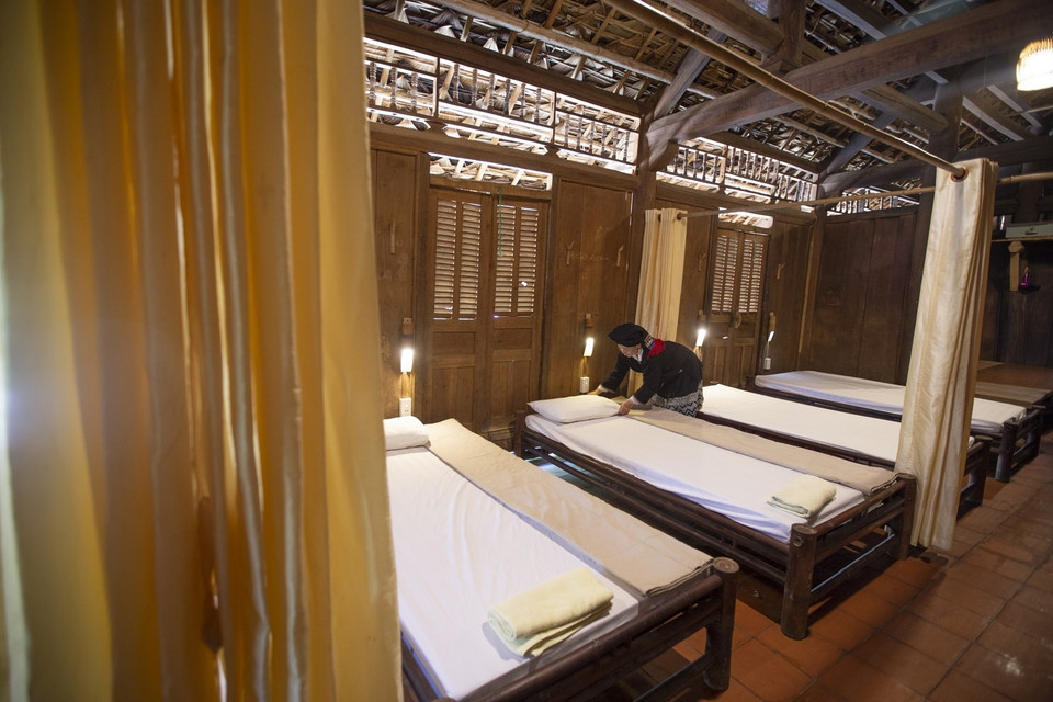 Không gian lưu trú tại Homestay Xuân Lan tại bản Sưng (Đà Bắc, Hòa Bình). (Ảnh: Trọng Đạt/TTXVN)