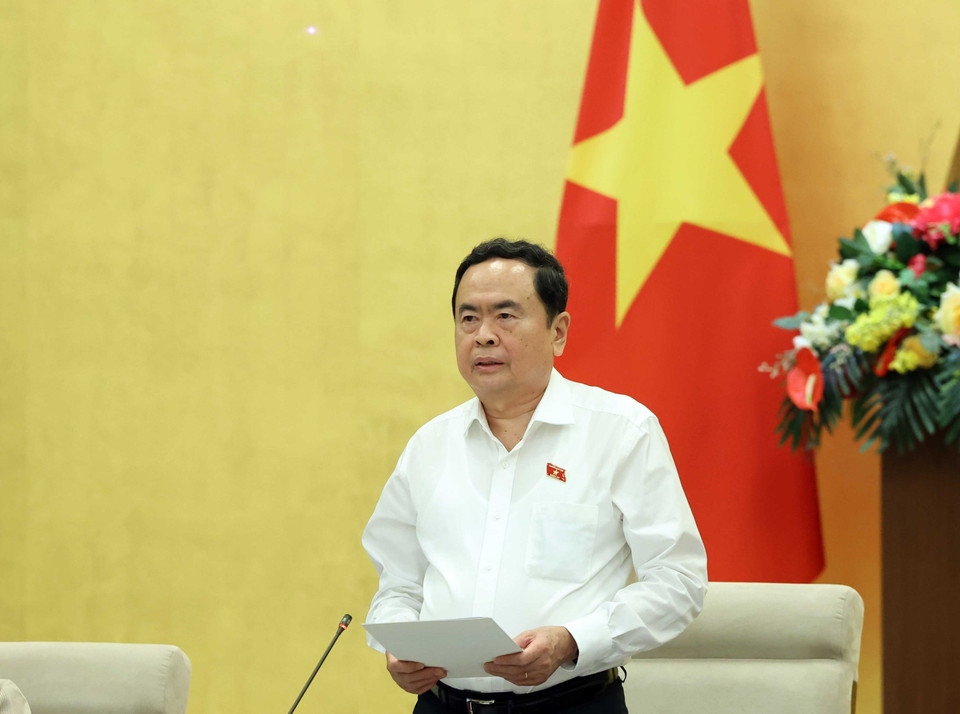 Chủ tịch Quốc hội Trần Thanh Mẫn phát biểu khai mạc. (Ảnh: Thống Nhất/TTXVN)