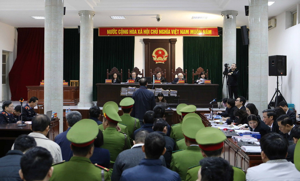 Quang cảnh phiên tòa xét xử. (Ảnh: Doãn Tấn/TTXVN)