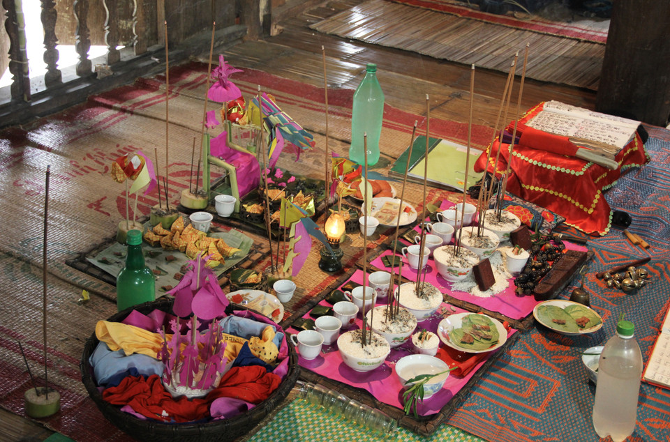 Lễ vật trong nghi lễ Cầu Khoăn, thực hành Then của người Tày ở huyện Chiêm Hóa, tỉnh Tuyên Quang. (Nguồn: Vietnam+) 