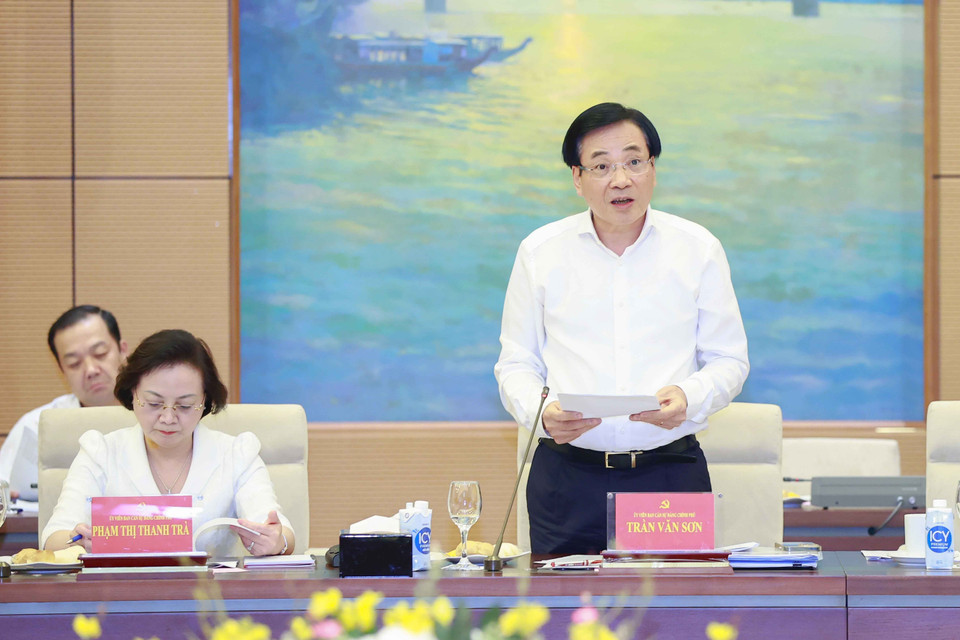 Bộ trưởng, Chủ nhiệm Văn phòng Chính phủ Trần Văn Sơn phát biểu. (Ảnh: Doãn Tấn/TTXVN)