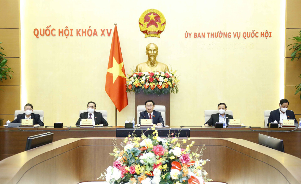 Chủ tịch Quốc hội Vương Đình Huệ phát biểu. (Ảnh: Doãn Tấn/TTXVN)