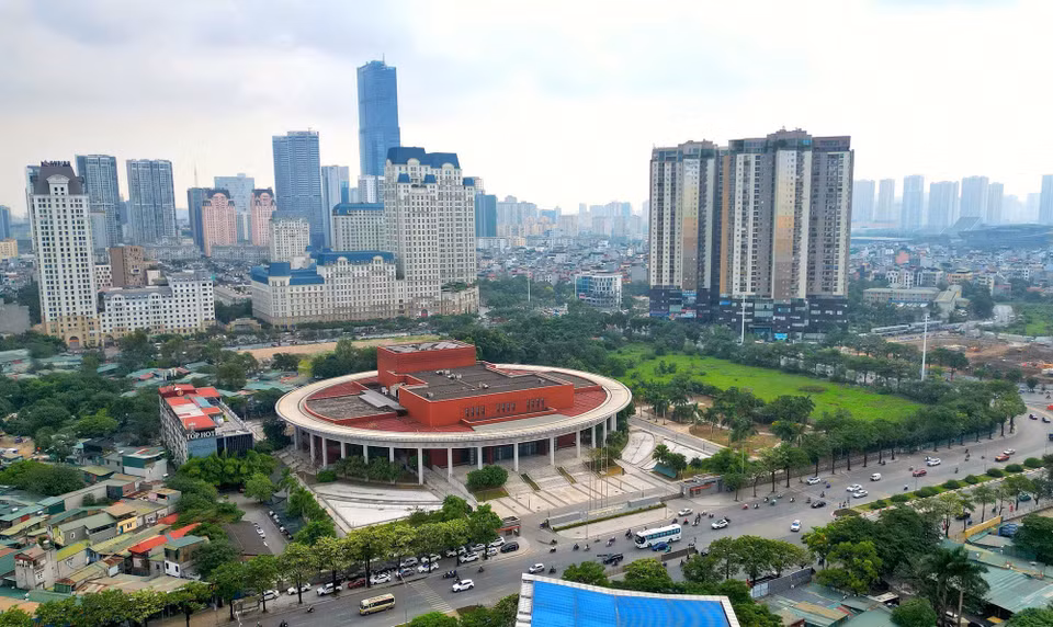 Cung hữu nghị Việt-Trung được xây dựng trên khu đất rộng 14.000m2 tại tại đường Lê Quang Đạo, quận Nam Từ Liêm (Hà Nội). (Ảnh: Tuấn Anh/TTXVN)