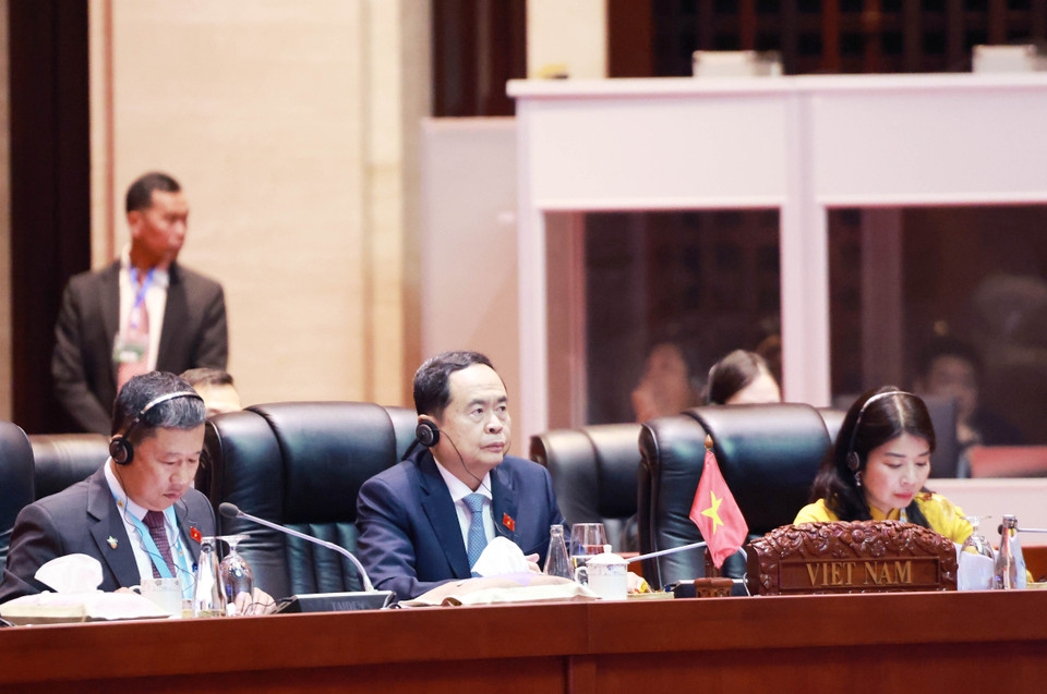 Phiên họp Ban chấp hành Đại hội đồng Liên Nghị viện các quốc gia Đông Nam Á lần thứ 45 (AIPA-45). (Ảnh: Thống Nhất/TTXVN)