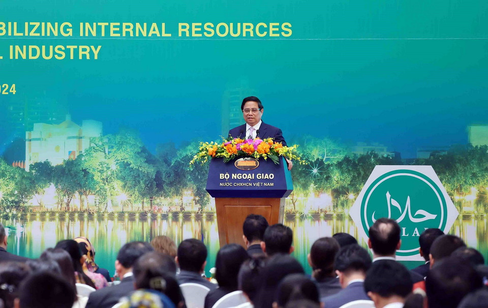 Thủ tướng Phạm Minh Chính phát biểu. (Ảnh: Phạm Kiên/ TTXVN)