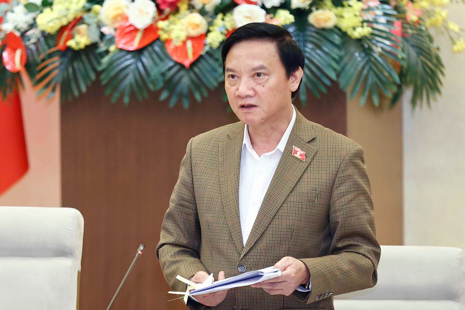 Phó Chủ tịch Quốc hội Nguyễn Khắc Định phát biểu. (Ảnh: Doãn Tấn/TTXVN)